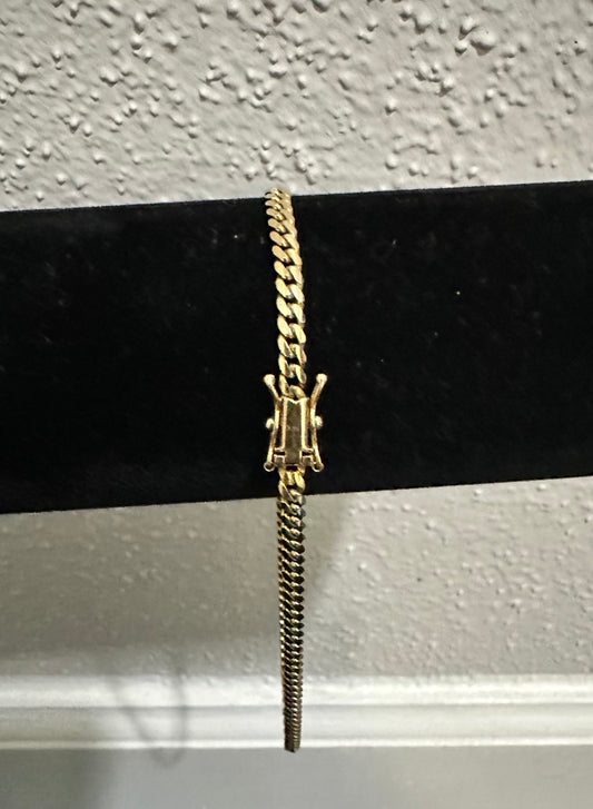 Tobillera sólida de 14 k